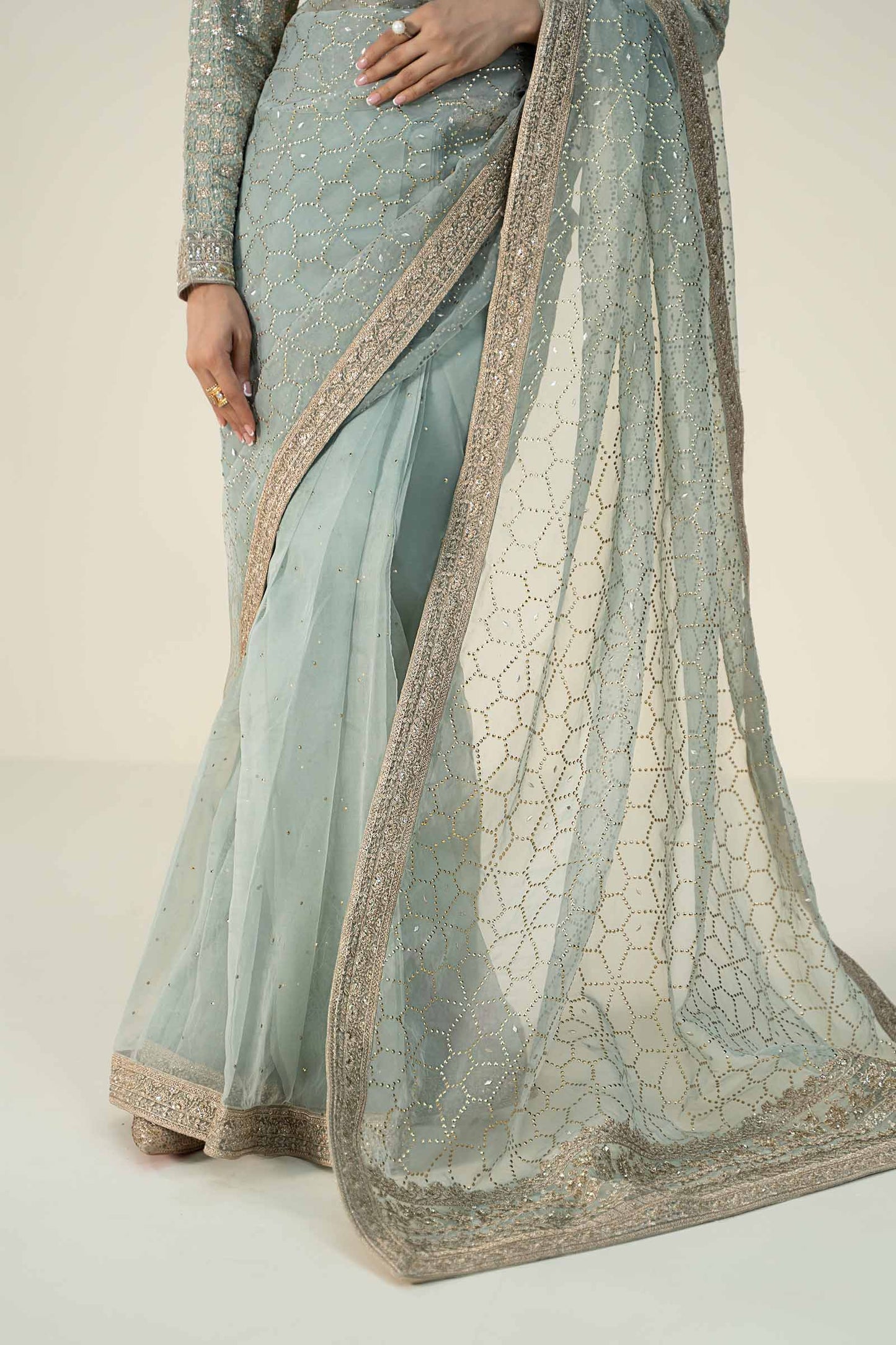 Embroidered Raw Silk Saree