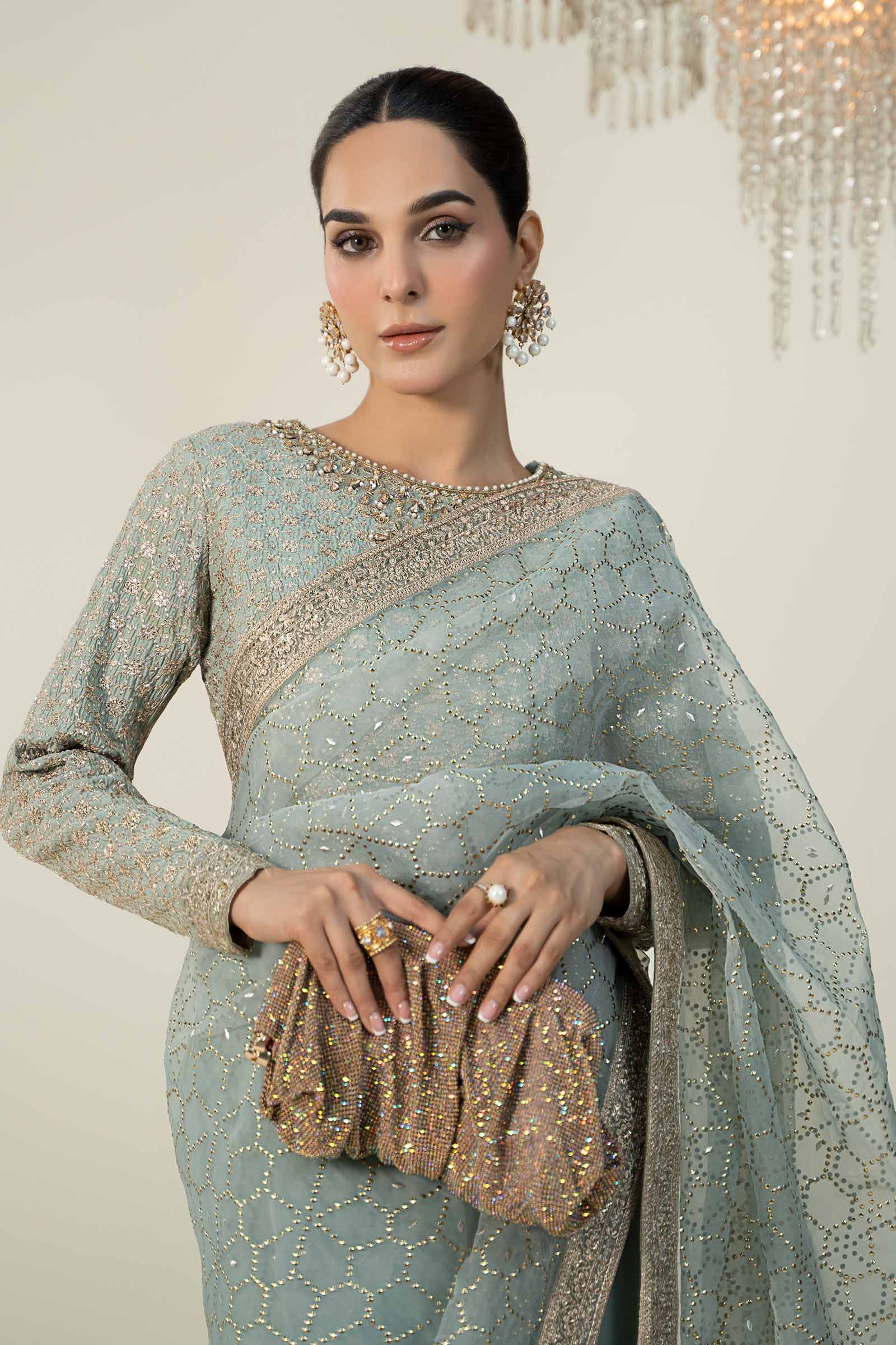 Embroidered Raw Silk Saree