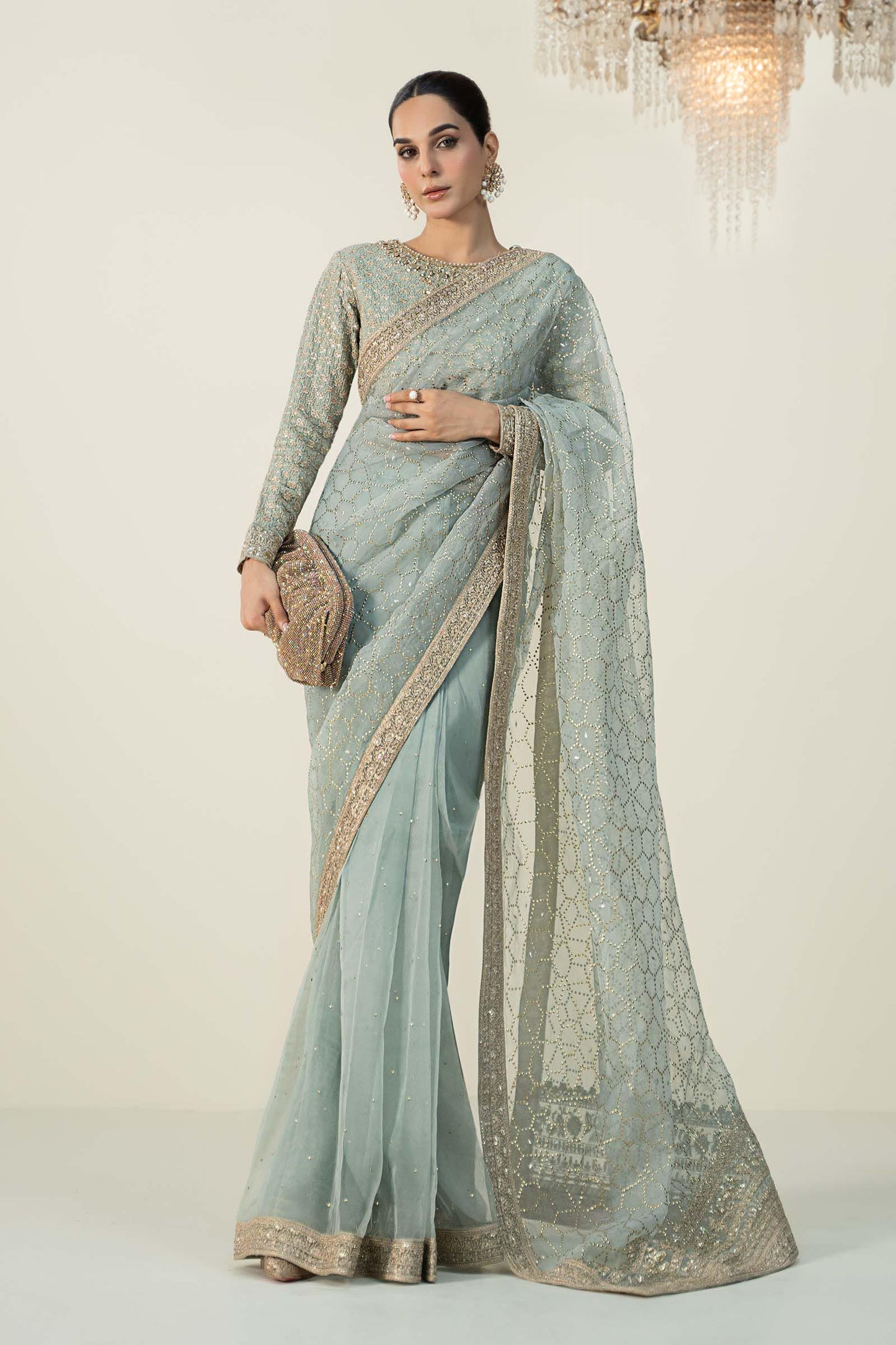 Embroidered Raw Silk Saree
