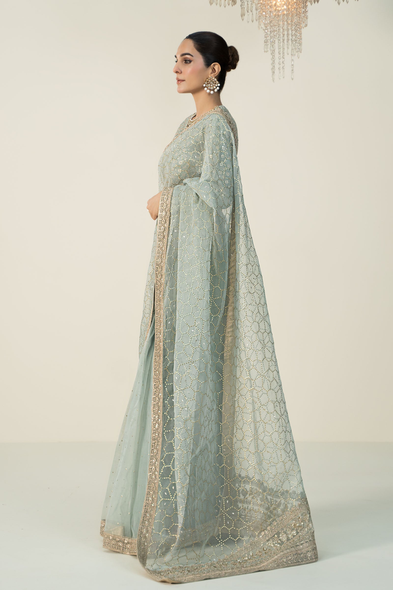 Embroidered Raw Silk Saree