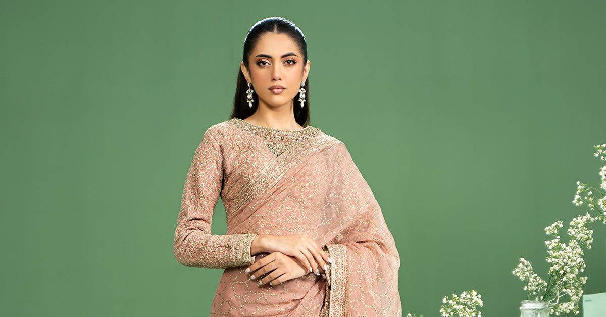 3 Piece Embroidered Raw Silk Suit