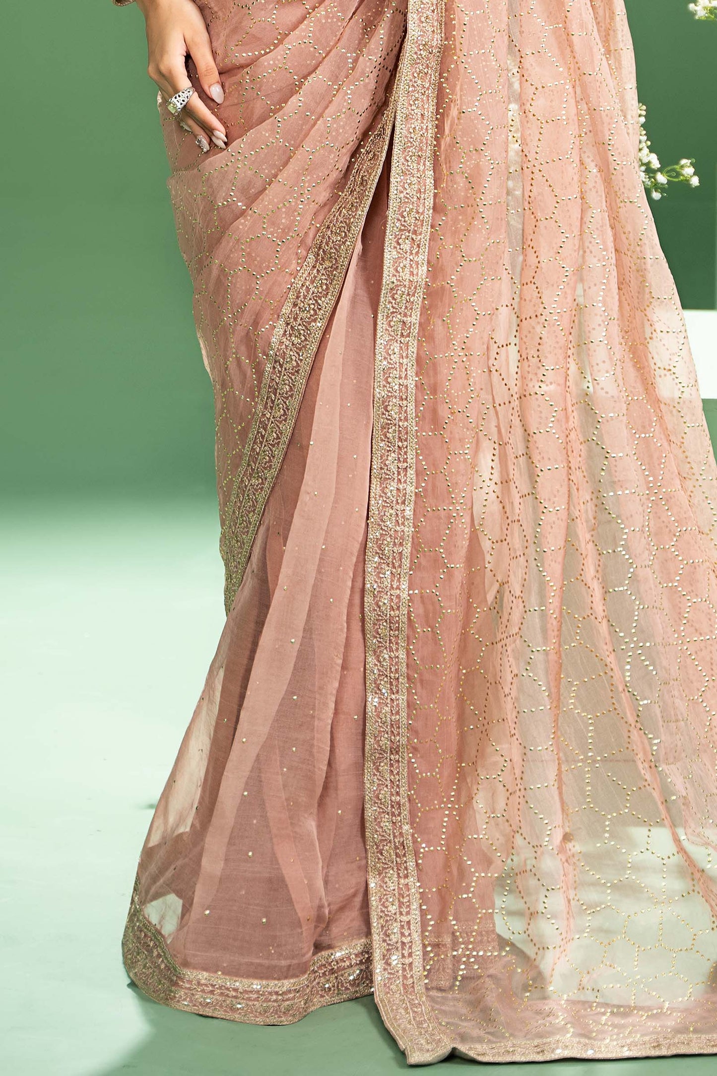 3 Piece Embroidered Raw Silk Suit