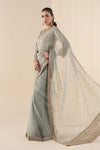 3 Piece Embroidered Raw Silk Suit