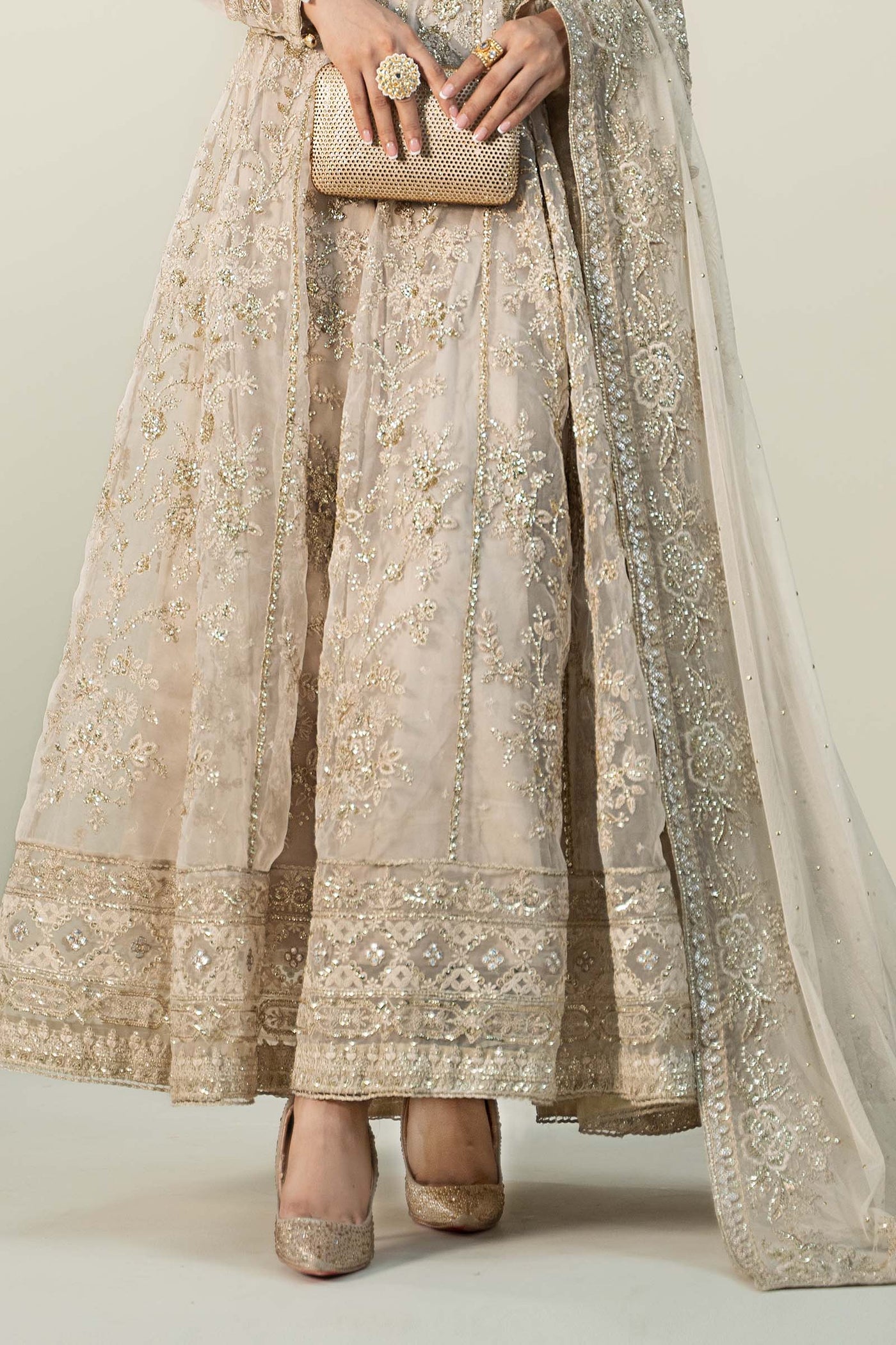 3 Piece Embroidered Organza Suit