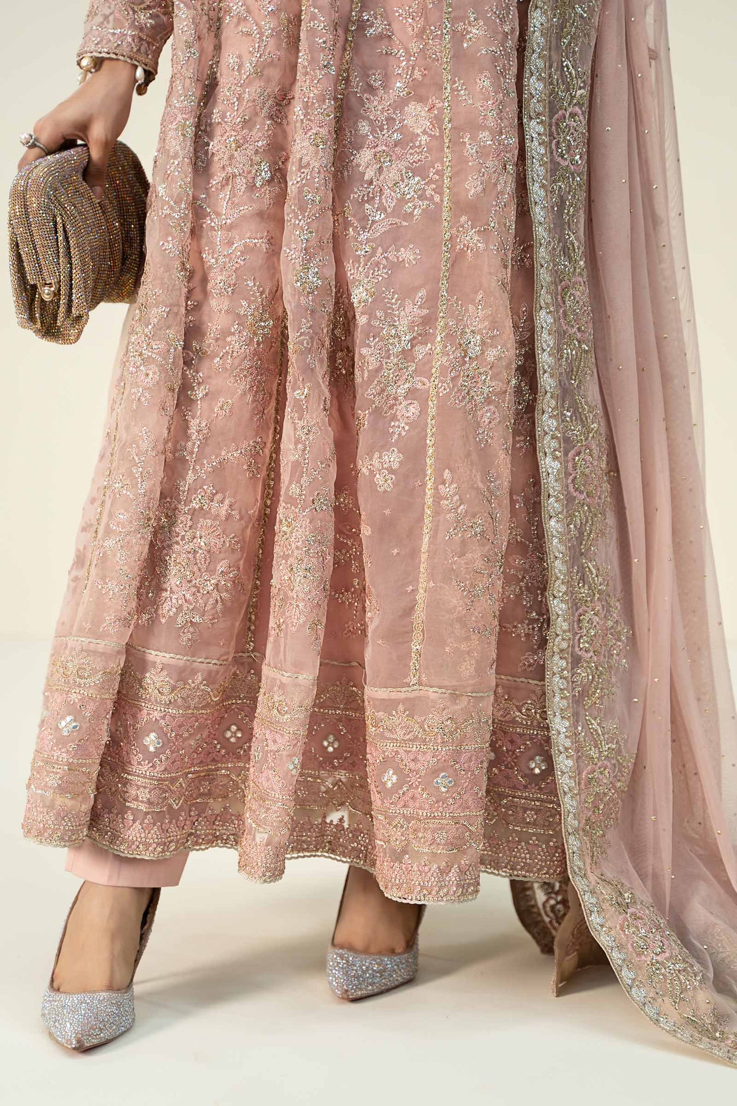 3 Piece Embroidered Organza Suit