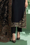 3 Piece Embroidered Raw Silk Suit