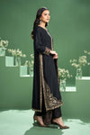 3 Piece Embroidered Raw Silk Suit