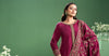 3 Piece Embroidered Raw Silk Suit