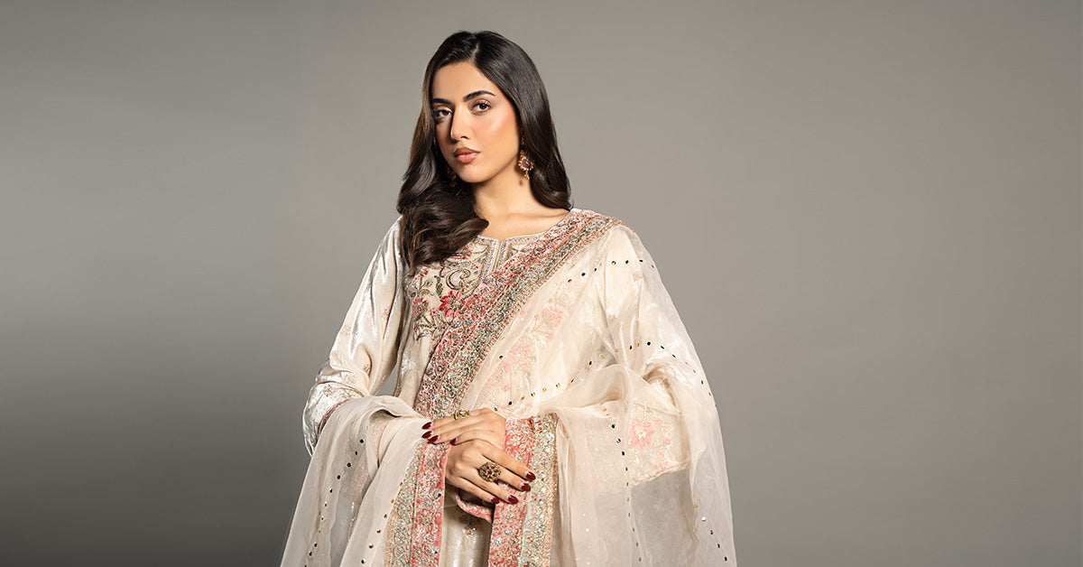 3 Piece Embroidered Velvet Suit