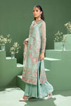 3 Piece Embroidered Raw Silk Suit
