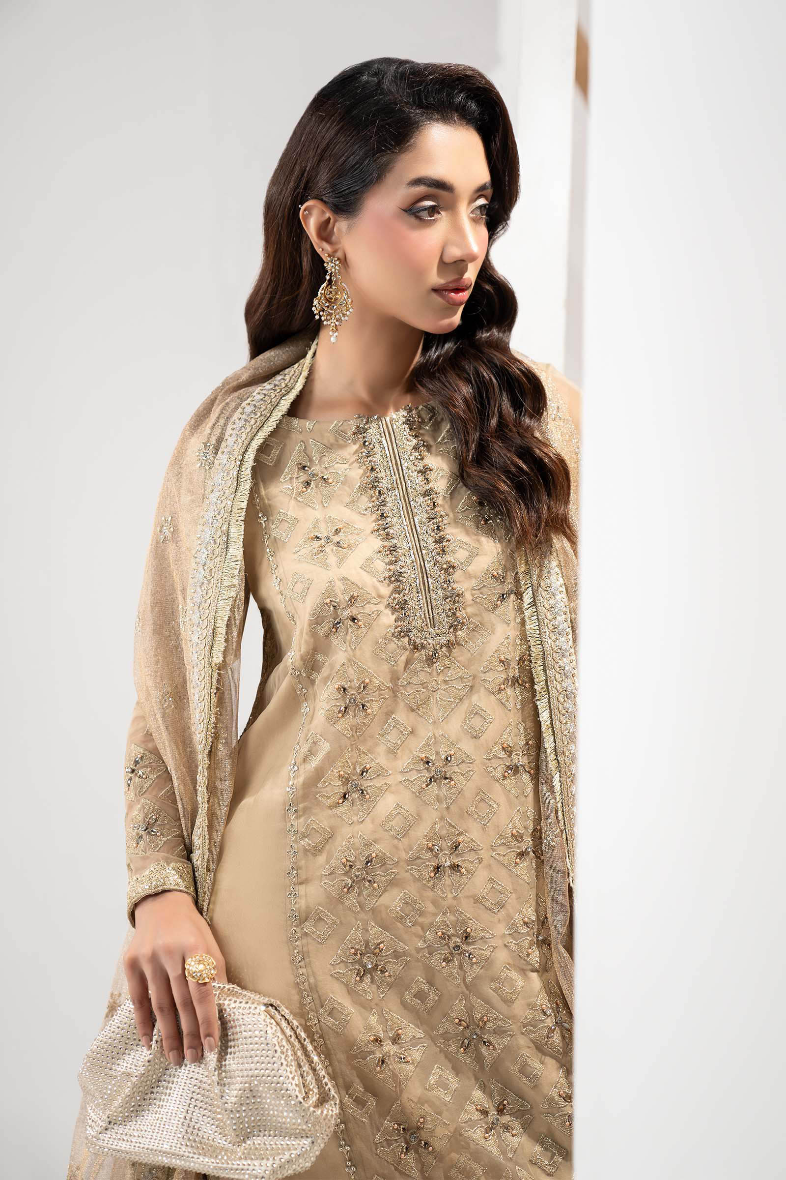 3 Piece Embroidered Organza Suit