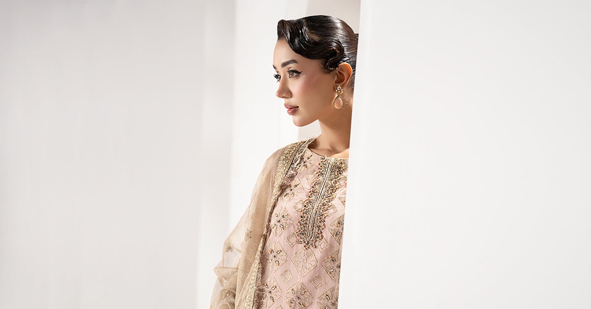 3 Piece Embroidered Organza Suit