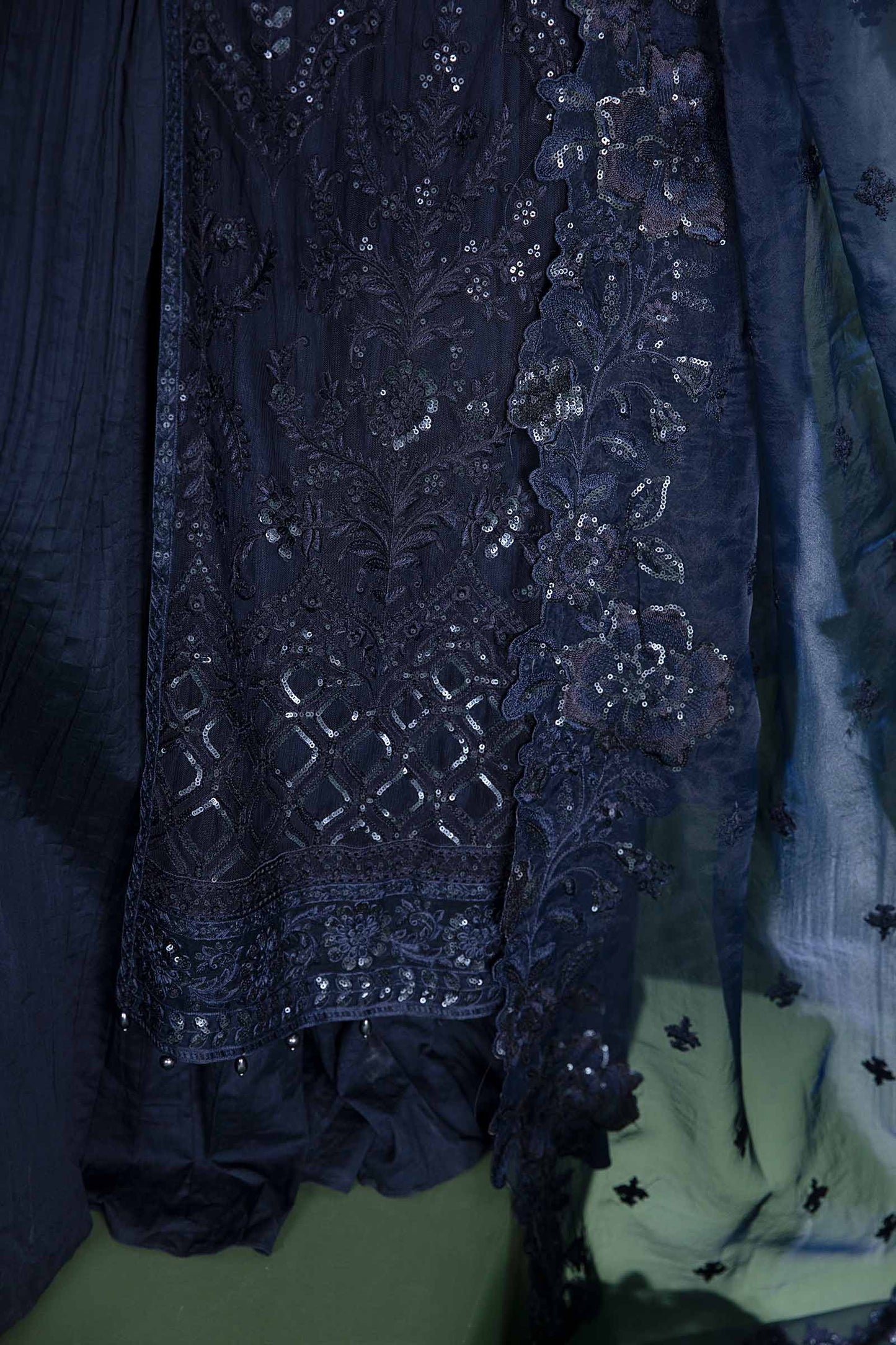 3 Piece Embroidered Net Suit