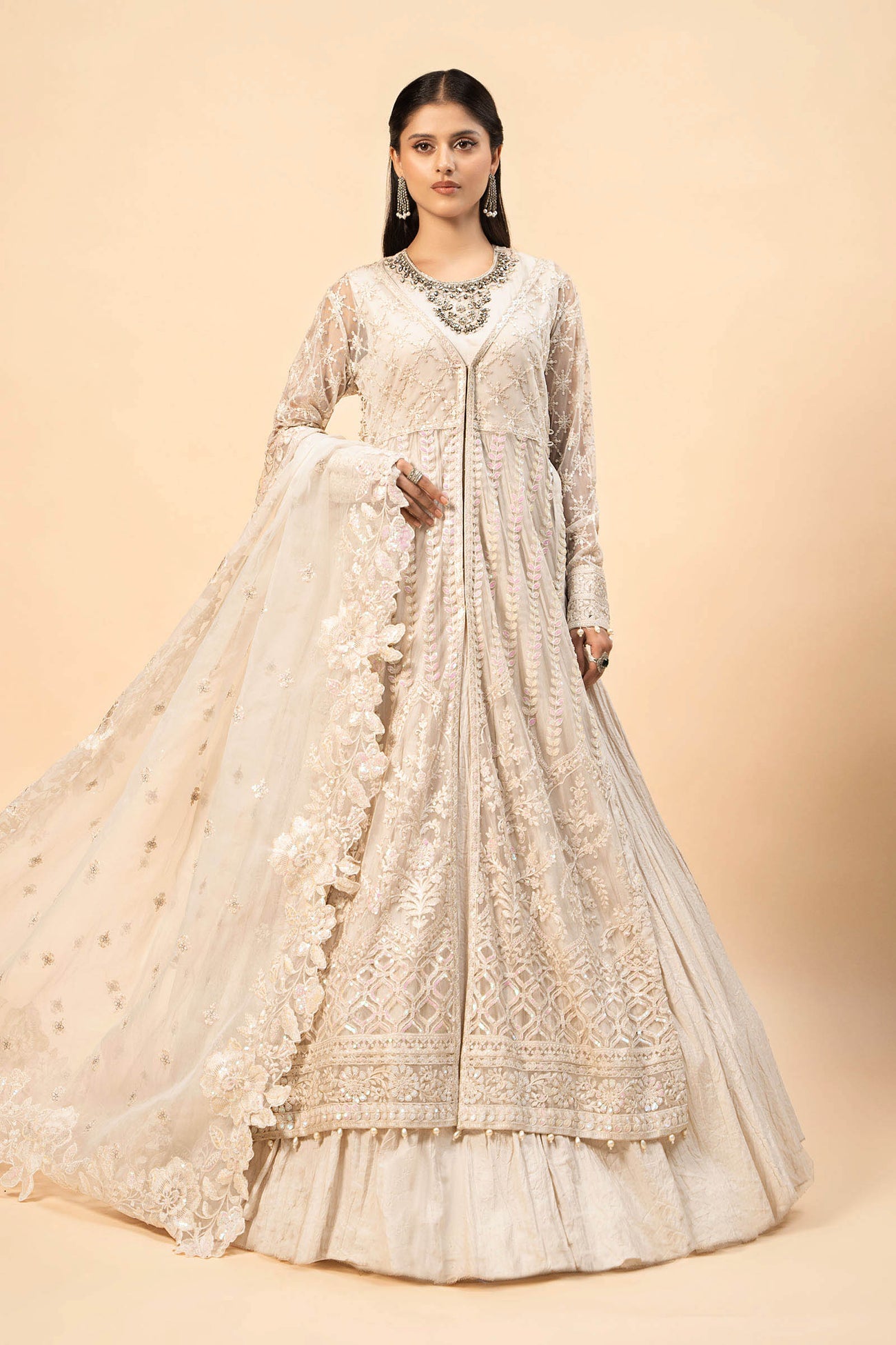 3 Piece Embroidered Net Suit