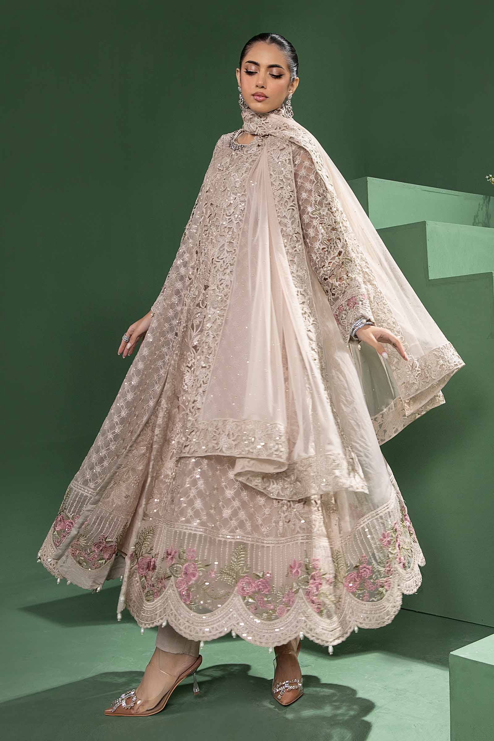 3 Piece Embroidered Organza Suit