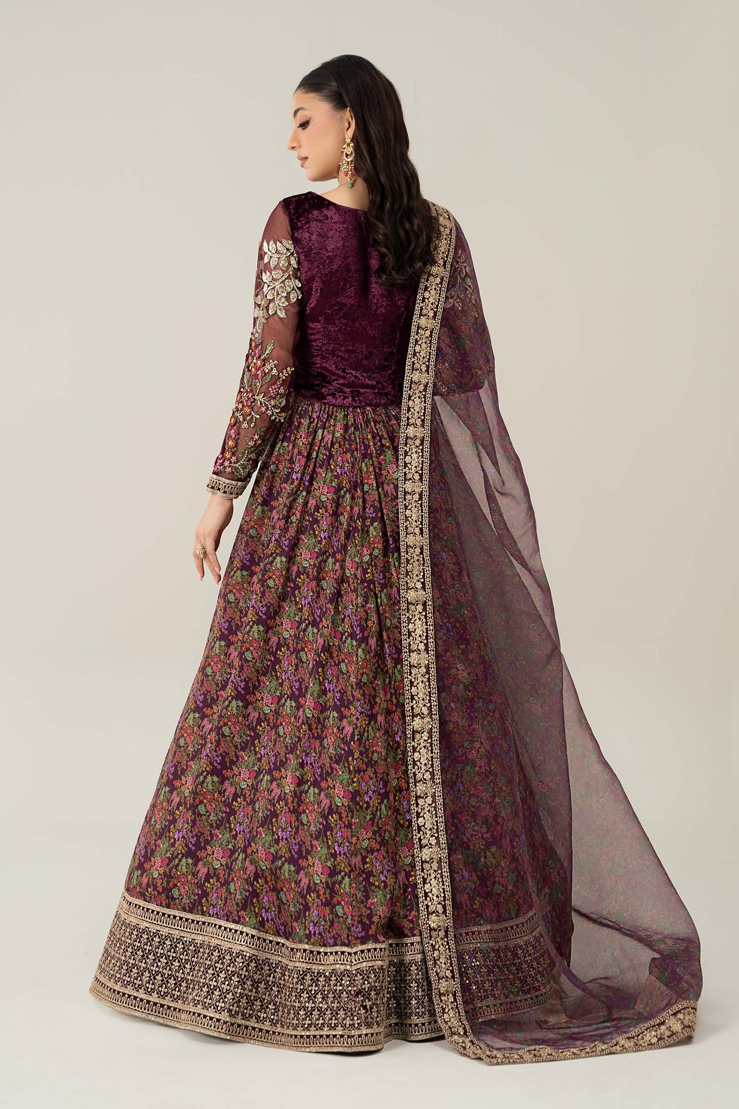 3 Piece Embroidered Velvet Suit