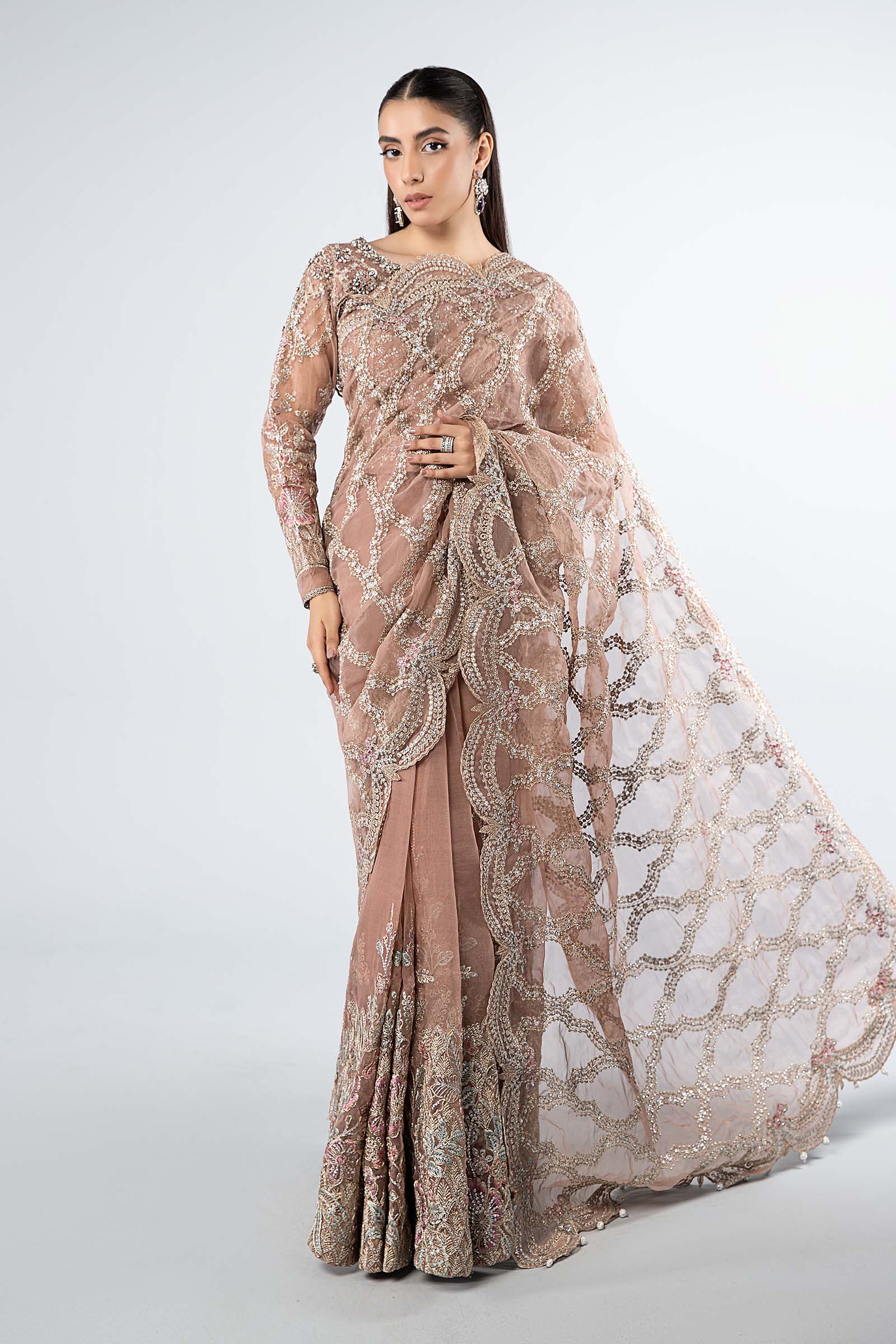 Embroidered Organza Saree