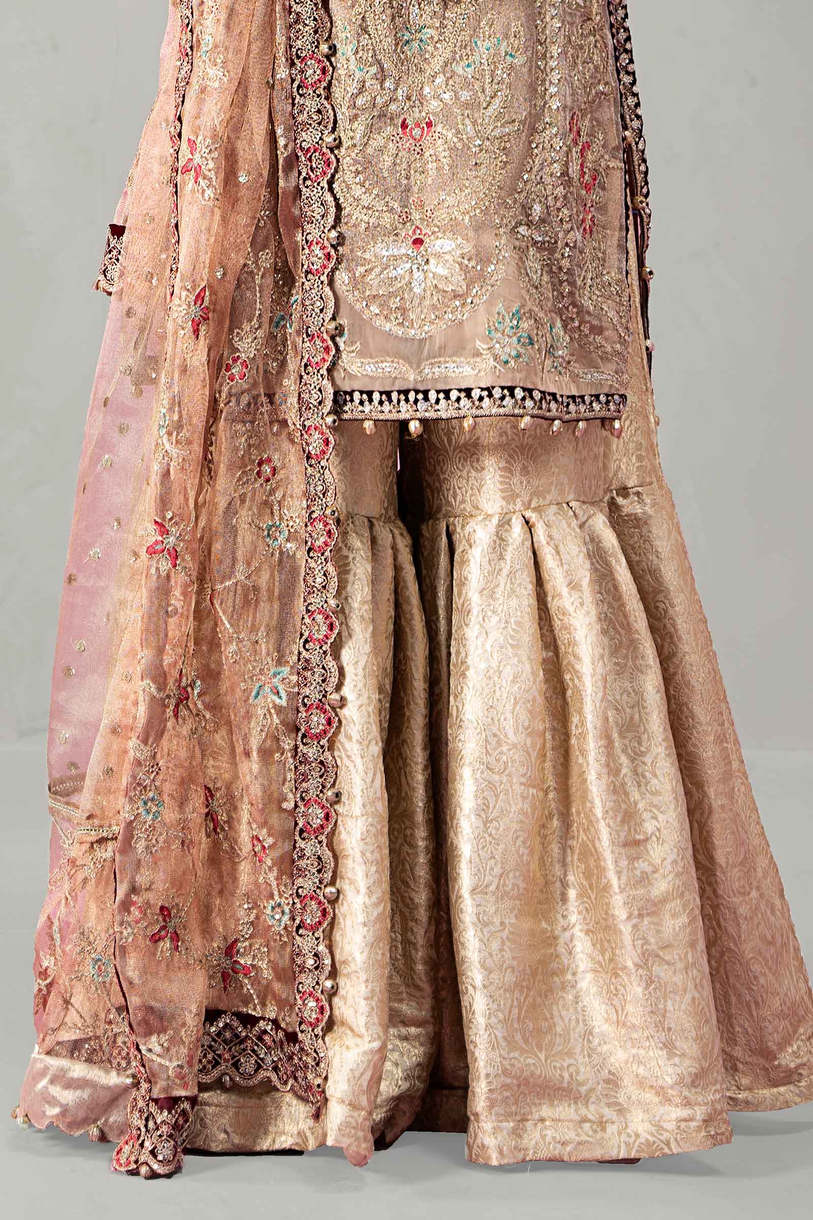 3 Piece Embroidered Zari Net Suit