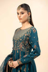 3 Piece Embroidered Raw Silk Suit