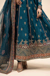 3 Piece Embroidered Raw Silk Suit