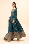 3 Piece Embroidered Raw Silk Suit