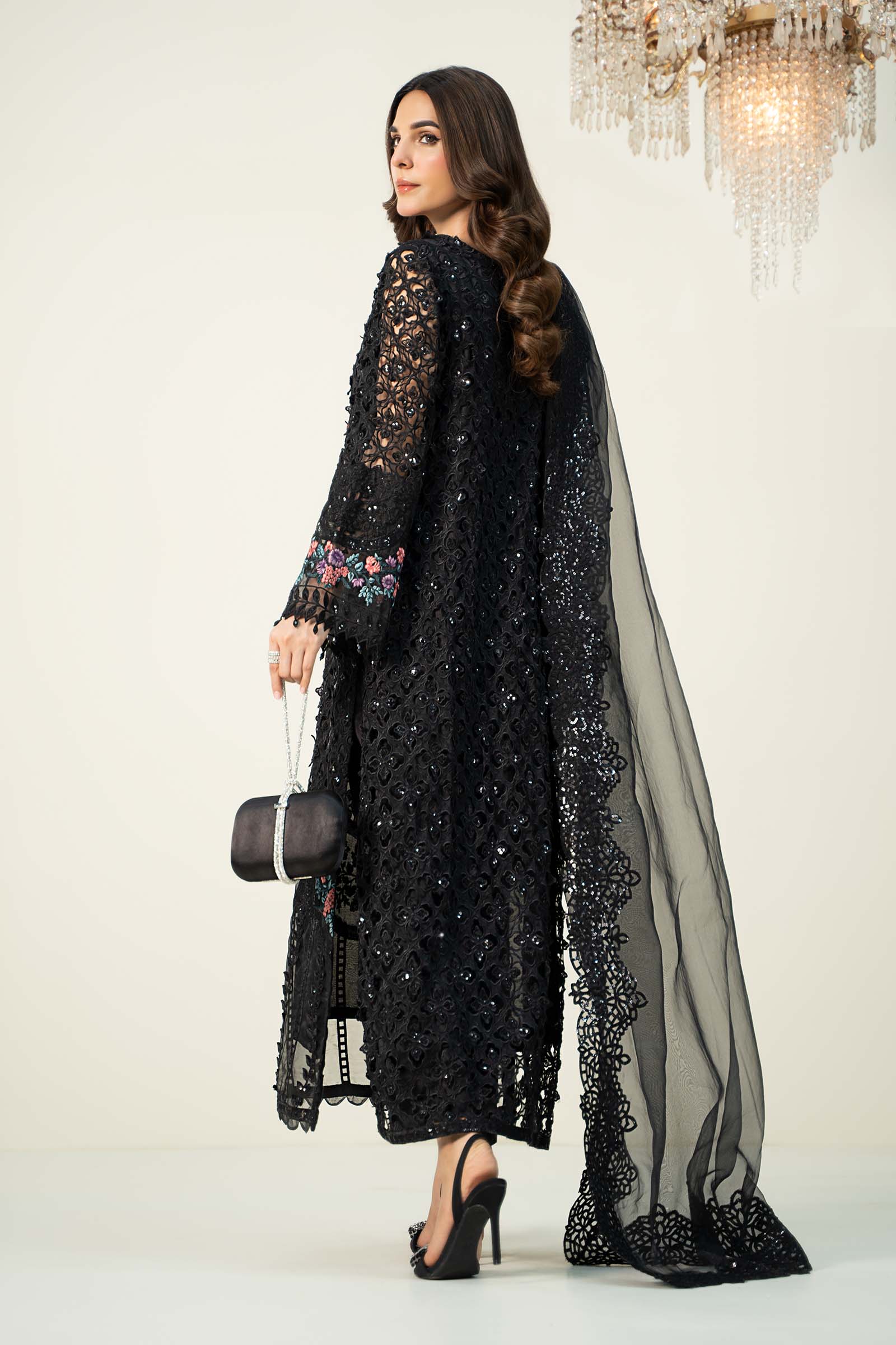 3 Piece Embroidered Organza Suit