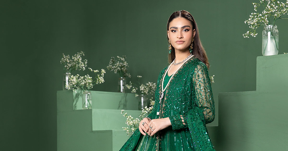 3 Piece Embroidered Organza Suit