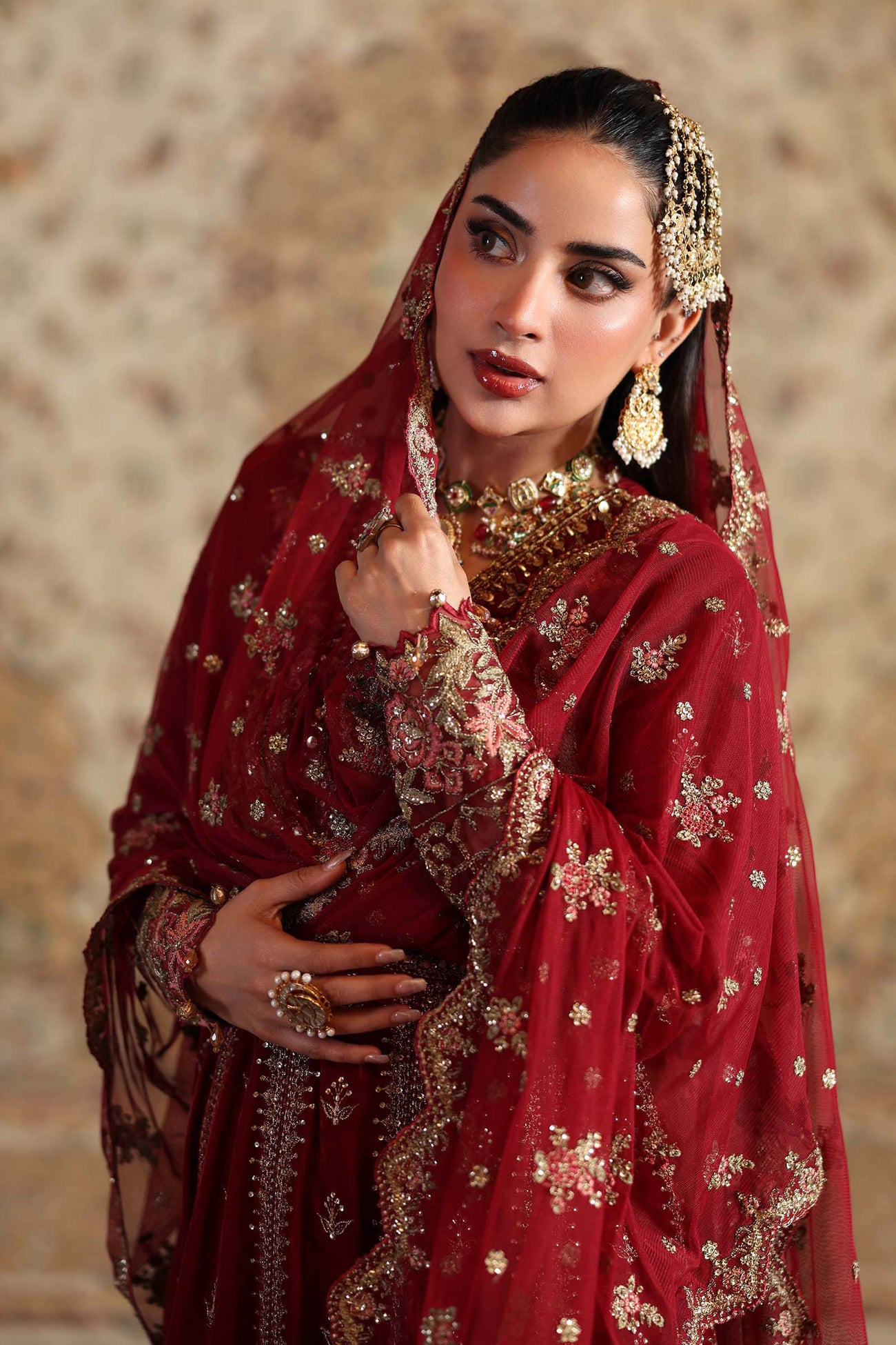 3 Piece Embroidered Velvet Suit