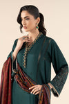 3 Piece Embroidered Raw Silk Suit