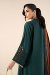 3 Piece Embroidered Raw Silk Suit