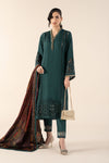3 Piece Embroidered Raw Silk Suit