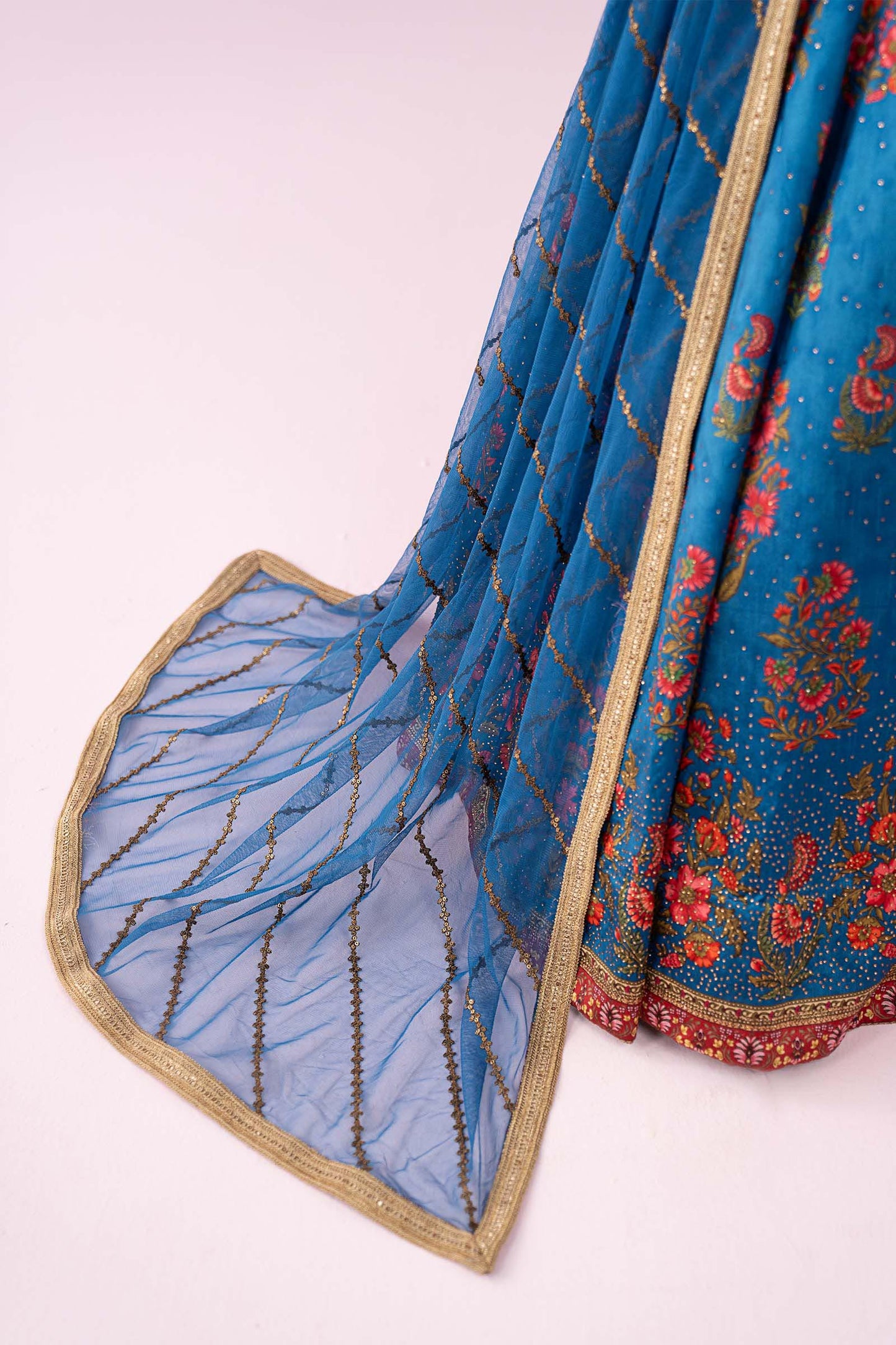 3 Piece Embroidered Raw Silk Suit