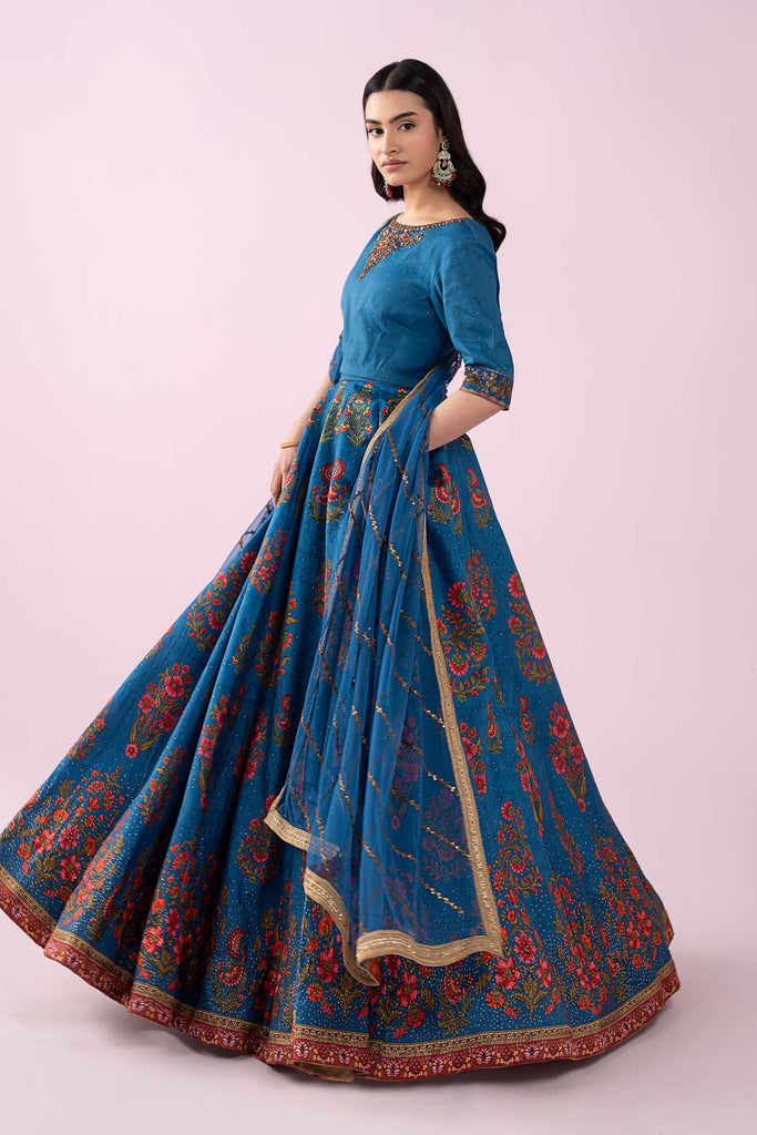 Maria B 3 Piece Embroidered Raw Silk Suit, view 1