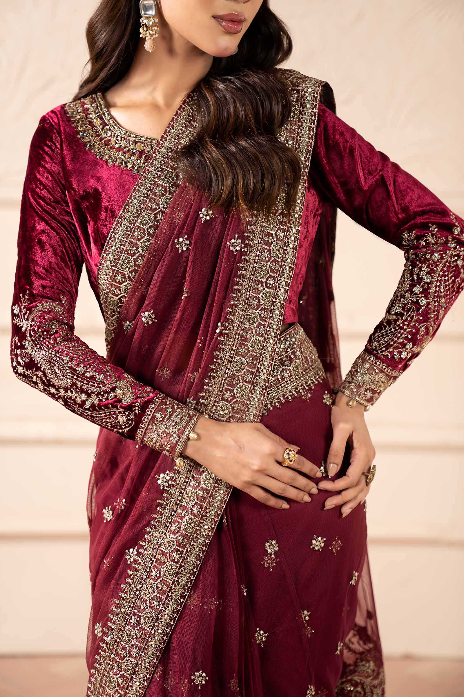 Embroidered Net Saree