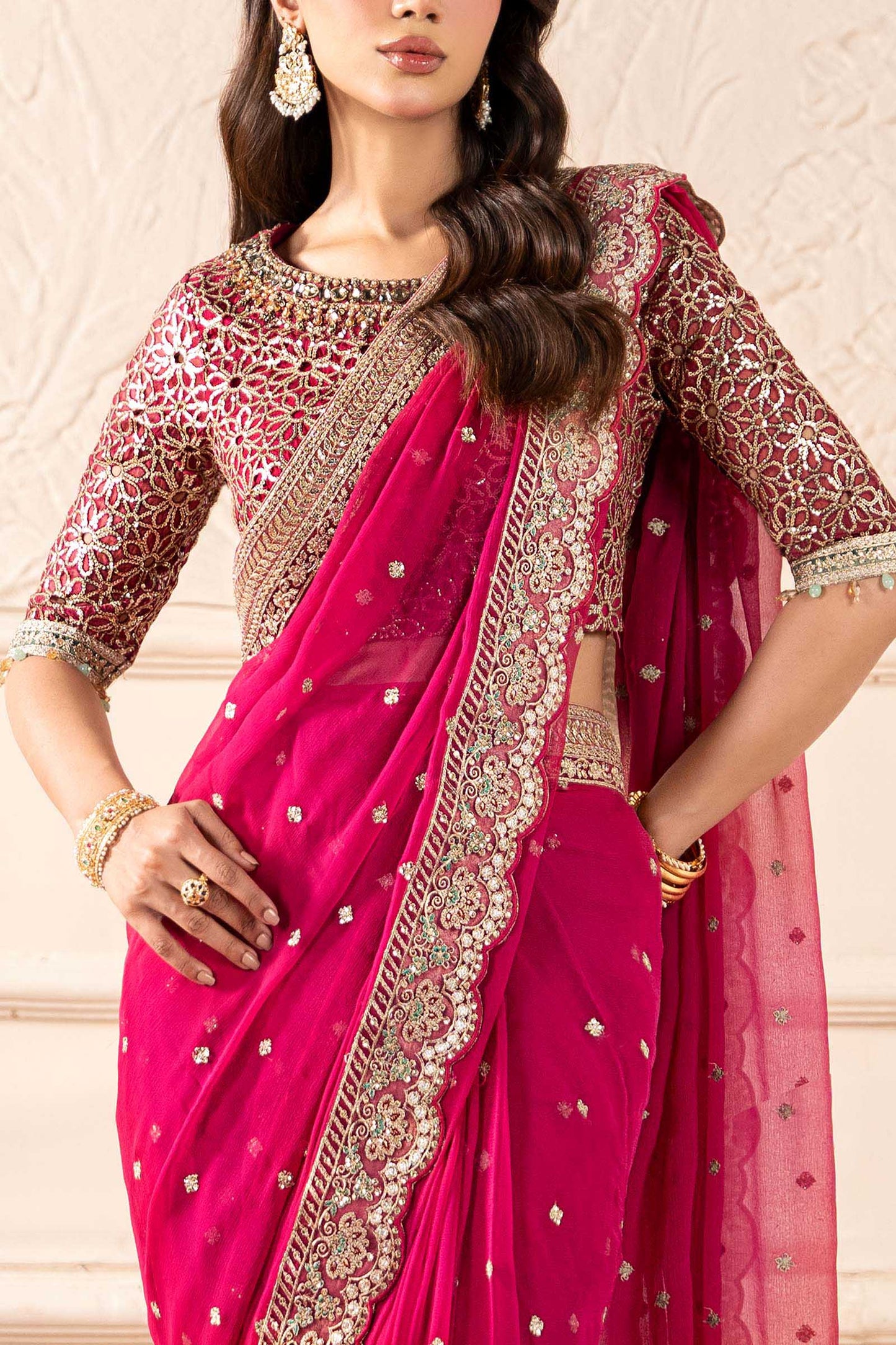 Embroidered Chiffon Saree
