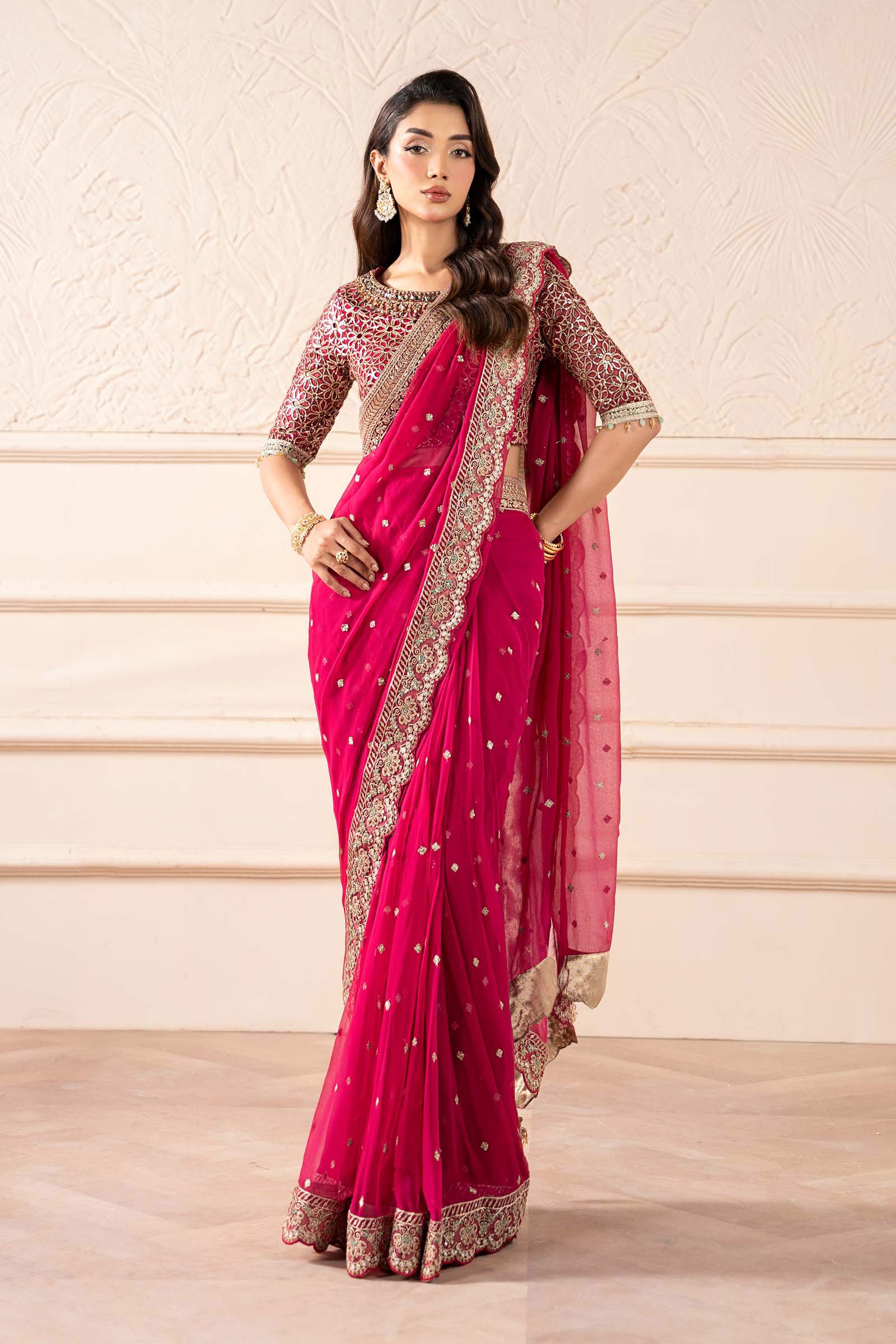 Embroidered Chiffon Saree
