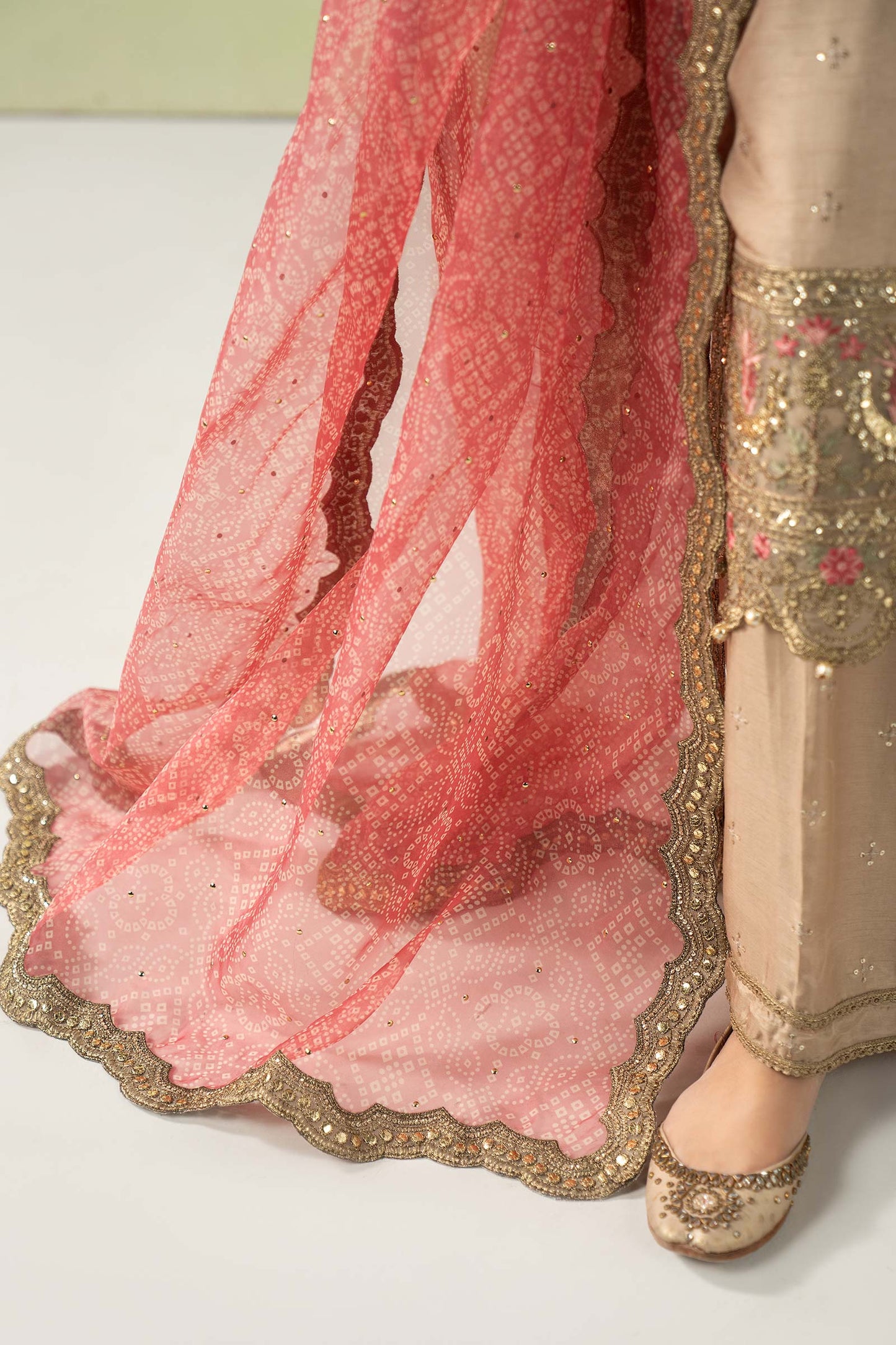 3 Piece Embroidered Raw Silk Suit