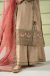 3 Piece Embroidered Raw Silk Suit