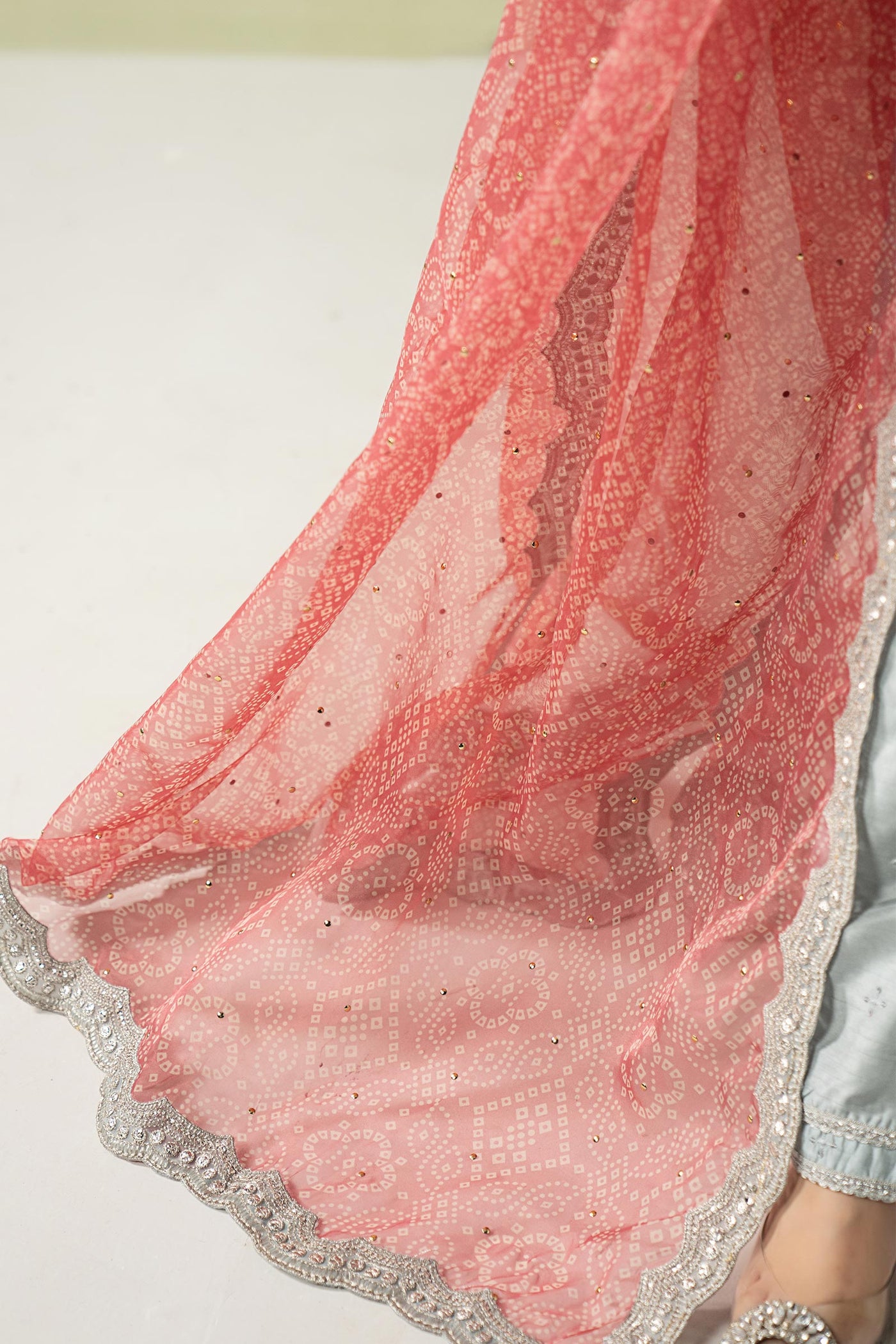 3 Piece Embroidered Raw Silk Suit