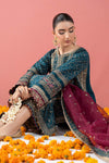 3 Piece Embroidered Raw Silk Suit