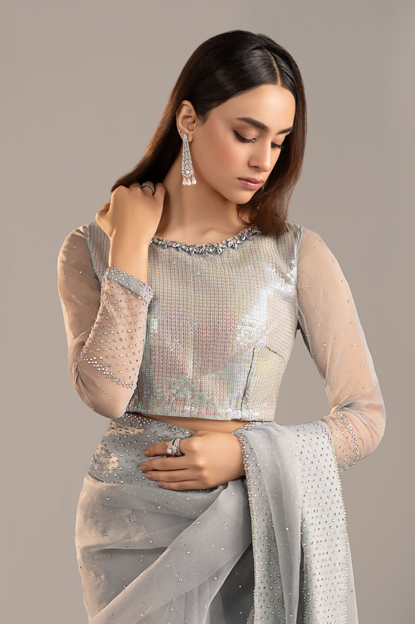 Embellished Organza Saree
