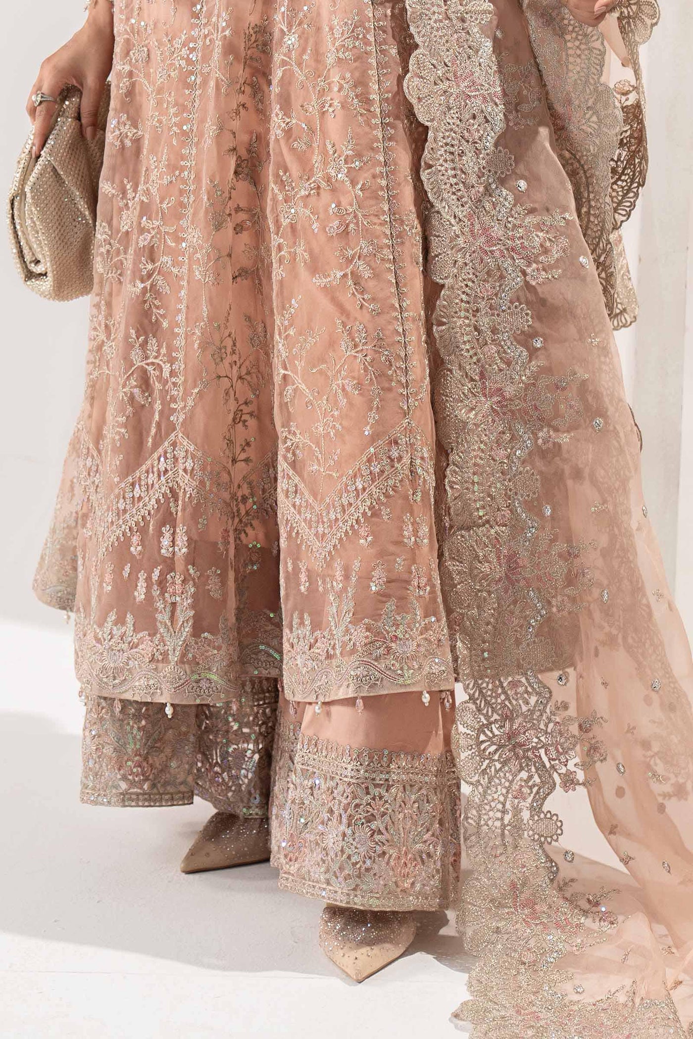 3 Piece Embroidered Organza Suit