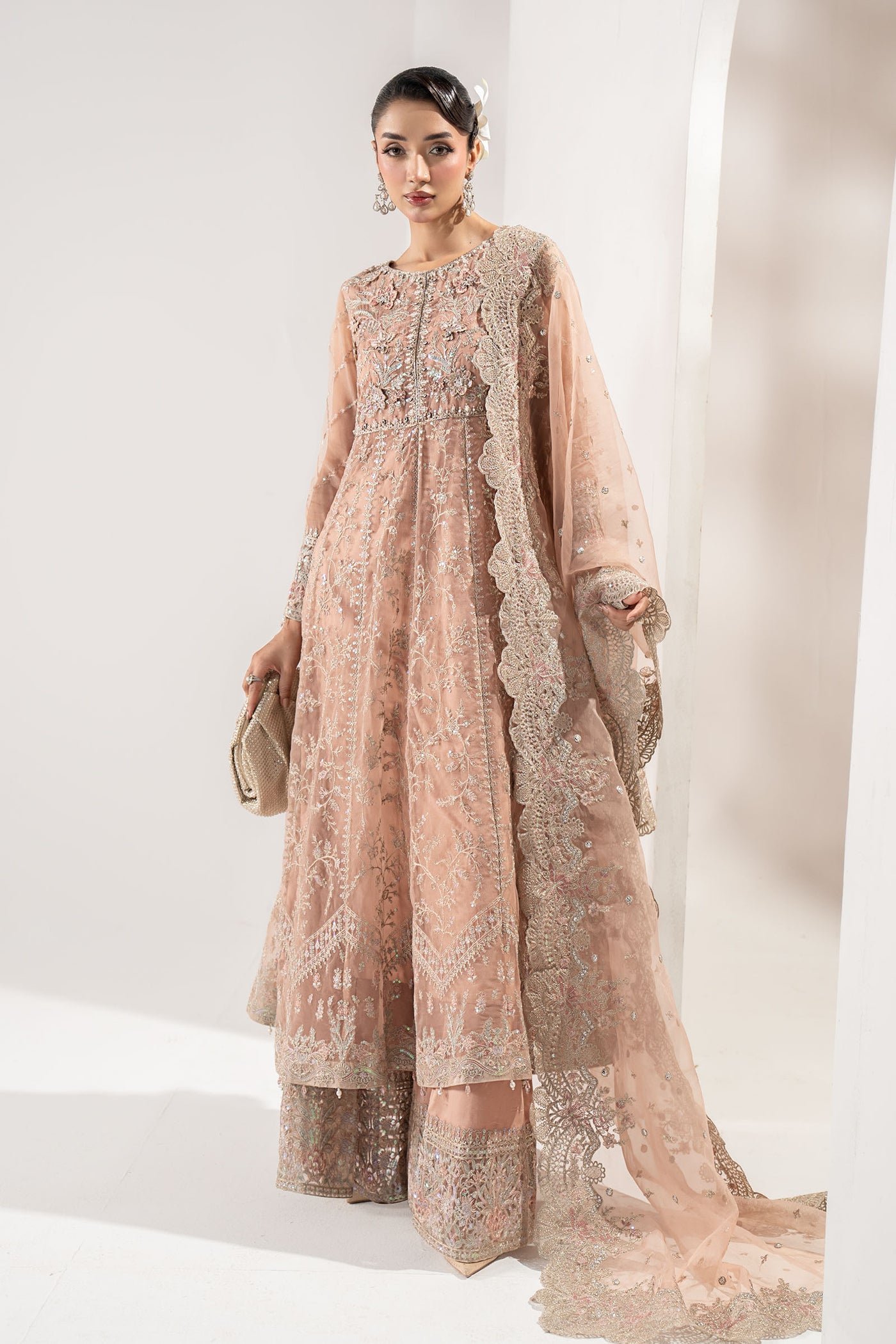 3 Piece Embroidered Organza Suit