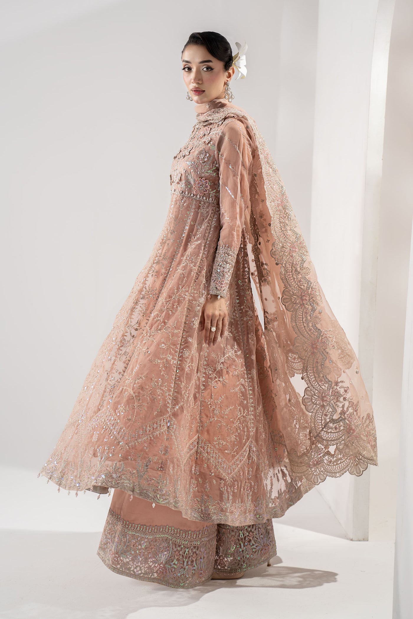 3 Piece Embroidered Organza Suit