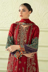 3 Piece Embroidered Raw Silk Suit