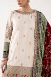 3 Piece Embroidered Raw Silk Suit
