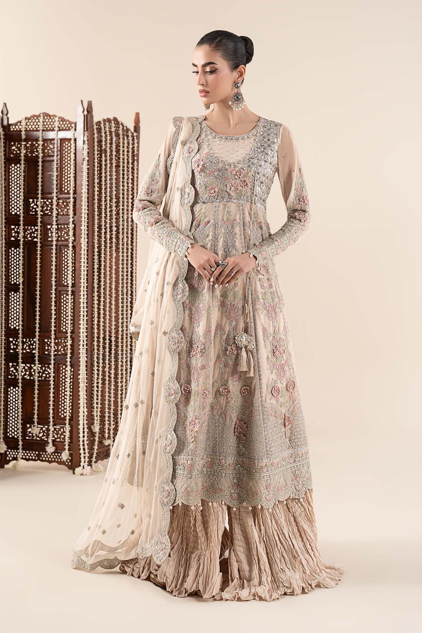 3 Piece Embroidered Net Suit