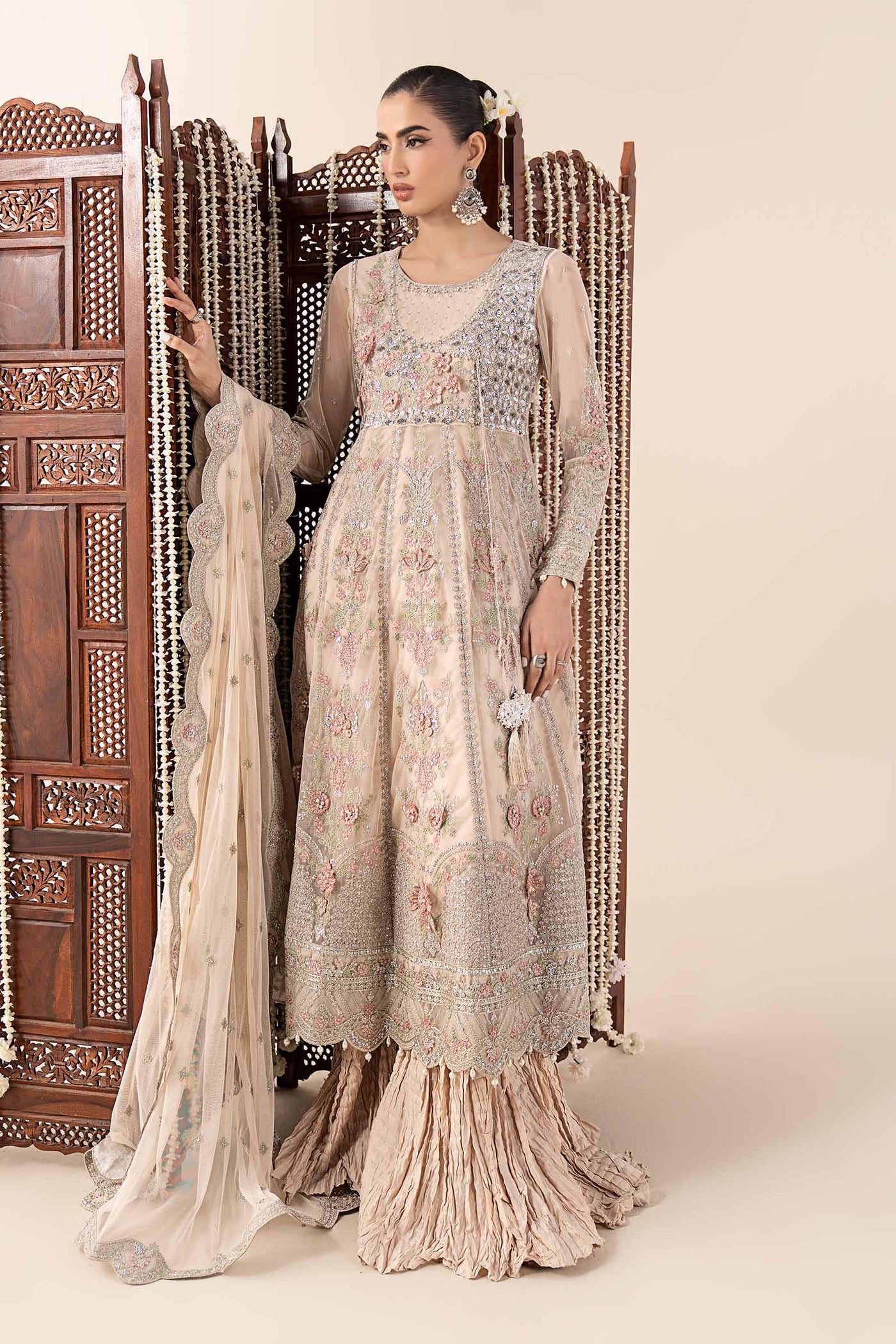3 Piece Embroidered Net Suit