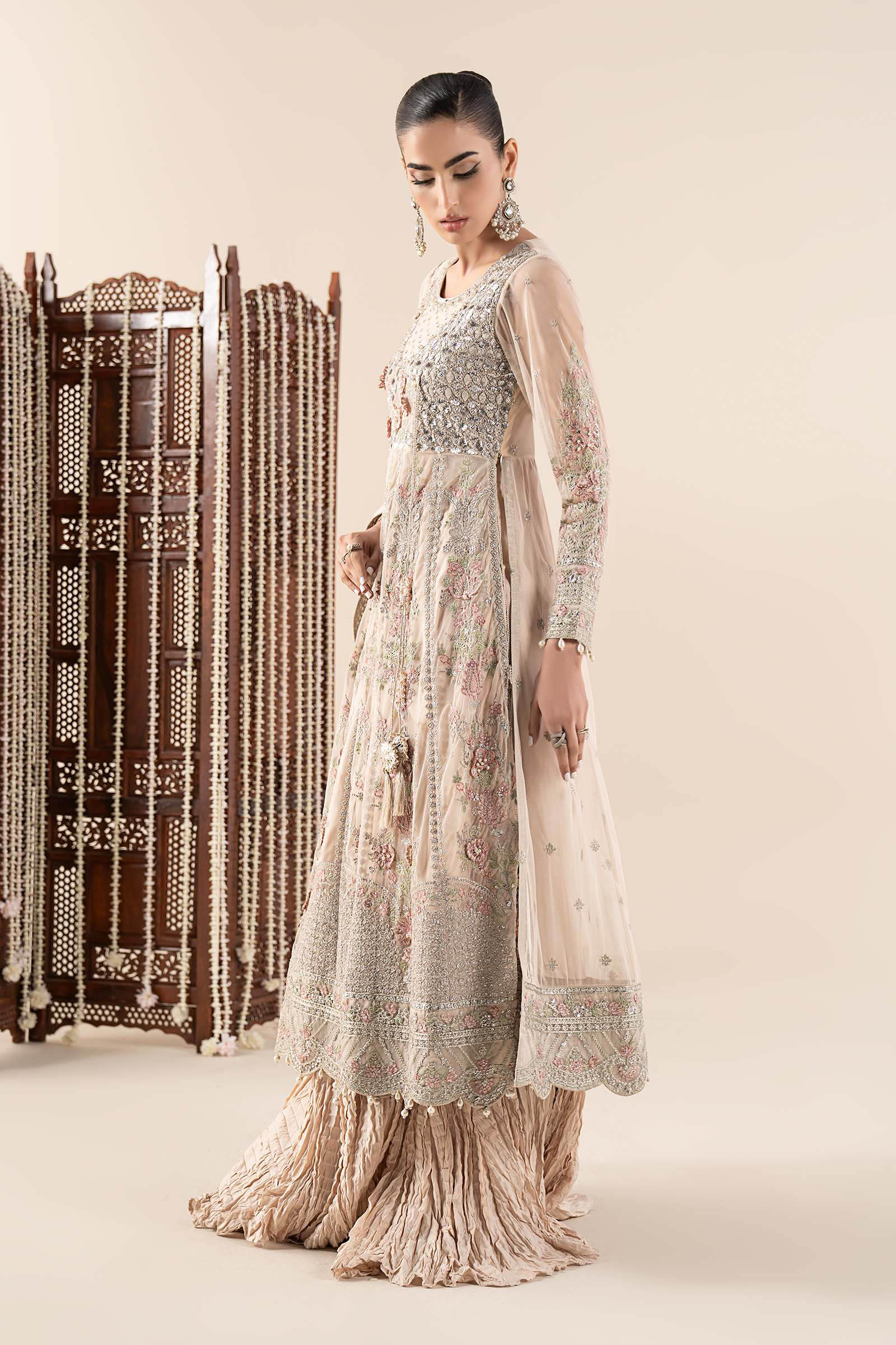 3 Piece Embroidered Net Suit