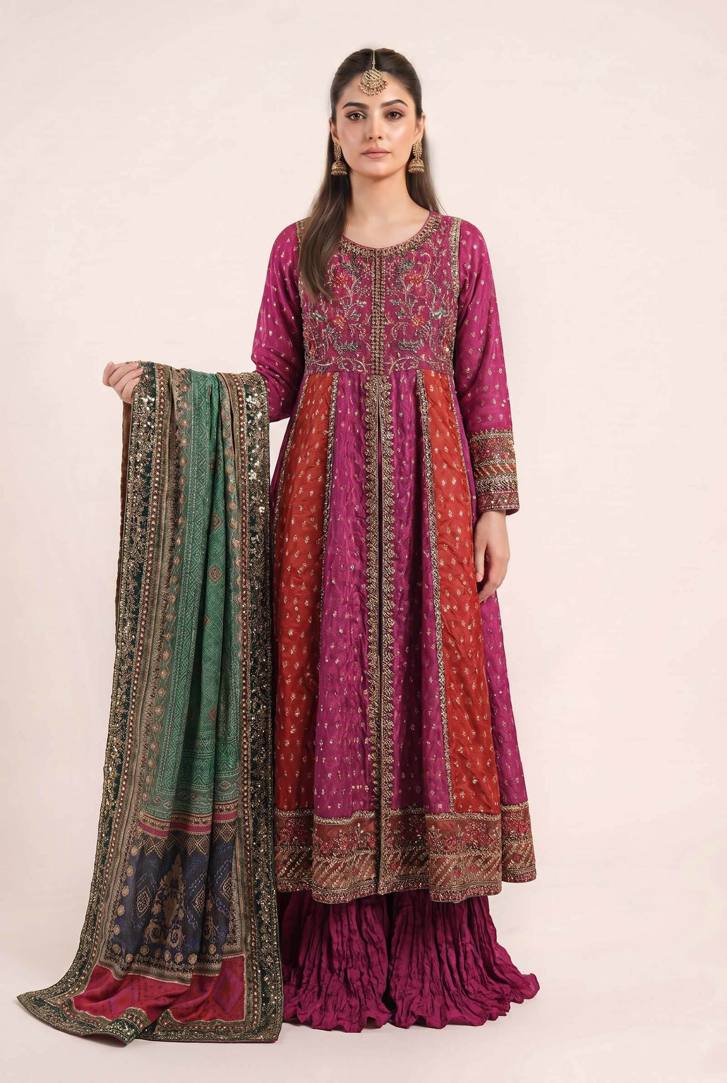 3 Piece Embroidered Silk Lurex Jacquard Suit